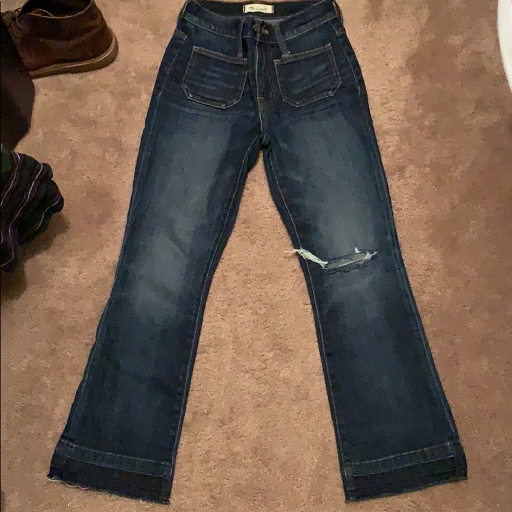 Ankle length boot cut jeans